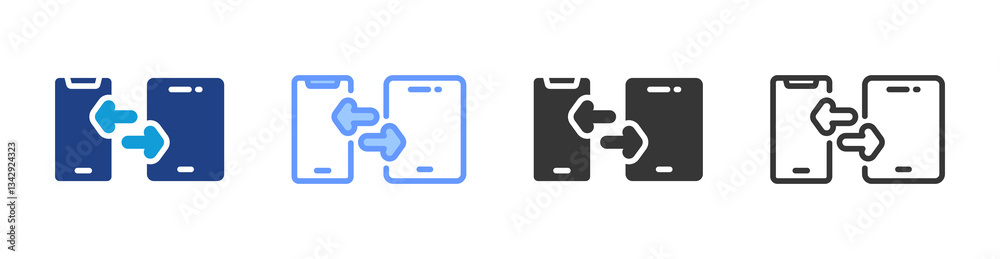 Aufkleber technology transfer icon set multiple style collection