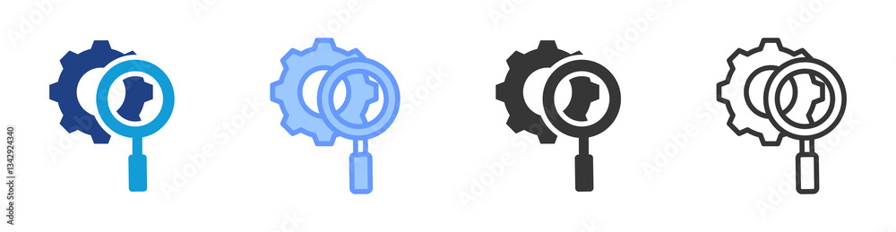 Poster due diligence icon set multiple style collection