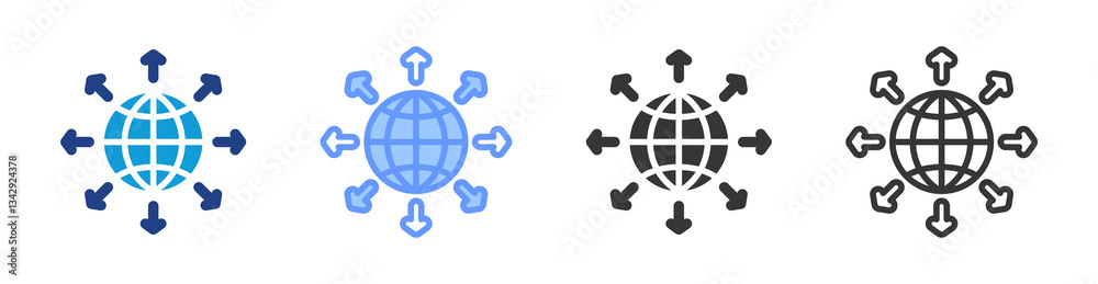 Poster Market Expansion icon set multiple style collection