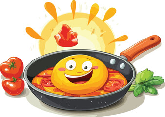 frying pan with vegetables