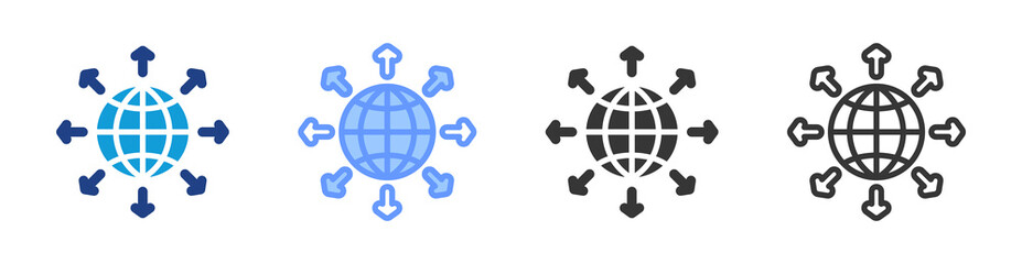 Market Expansion icon set multiple style collection