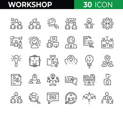 Workshop Icons Business, Training, and Teamwork Illustrations