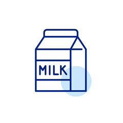 Carton of milk. Food package. Grocery shopping. Pixel perfect, editable stroke vector icon