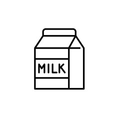 Carton of milk. Food package. Grocery shopping. Pixel perfect, editable stroke vector icon
