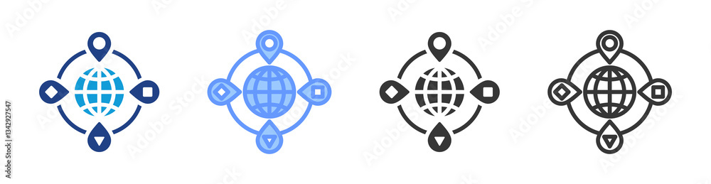 Poster culture icon set multiple style collection