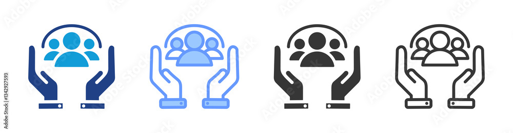 Poster inclusion icon set multiple style collection