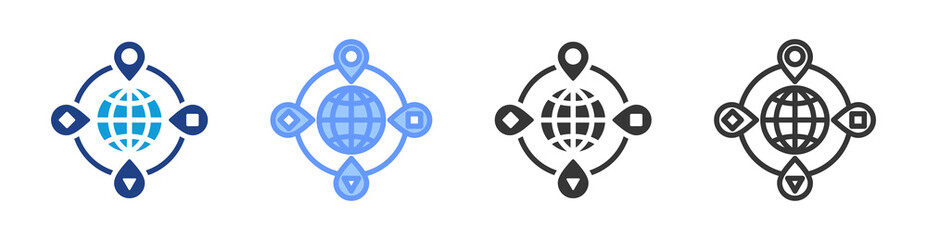 Culture icon set multiple style collection