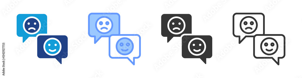 Poster feedback icon set multiple style collection