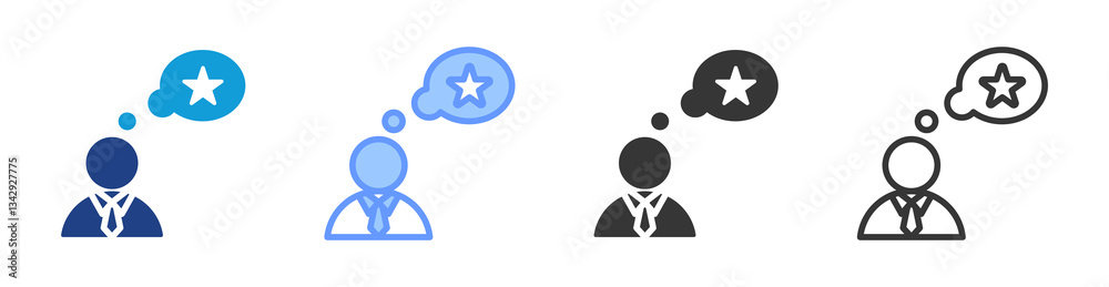 Poster Career Expectation icon set multiple style collection