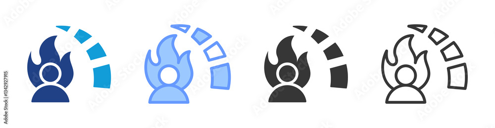 Poster Performance icon set multiple style collection