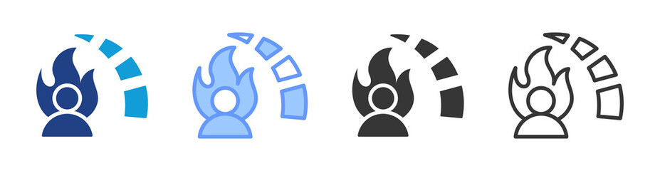 Performance icon set multiple style collection