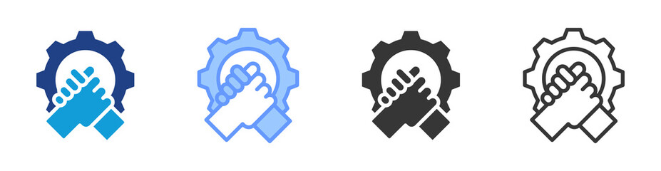 Collaboration icon set multiple style collection