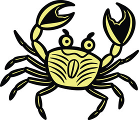 Detailed Black and White Crab Illustration: Vector Graphic for Design and Crafts