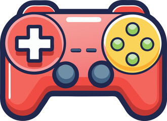 A vibrant and playful illustration of a green game controller featuring colorful buttons and a modern design, ideal for gaming visuals.
