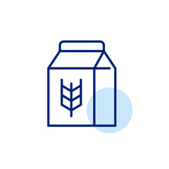 Non-dairy milk. Oats or other grains produced. Vegan food. Pixel perfect, editable stroke vector icon