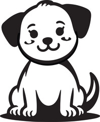 Obraz premium A cute puppy silhouette vector art illustration