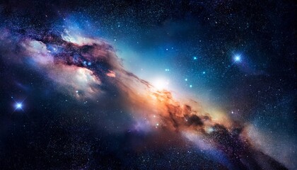 Fototapeta premium Nebula and galaxies in space. Abstract cosmos background