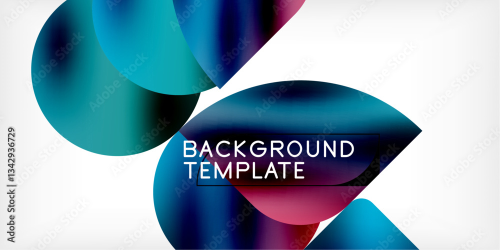 Aufkleber bright circles with shadows abstract background