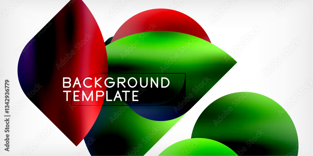 Aufkleber Bright circles with shadows abstract background