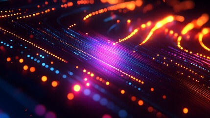 Obraz premium Abstract digital art depicting light trails and bright colors flowing