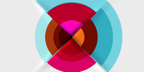 Obraz premium Target circle geometric abstract shapes. Vector Illustration For Wallpaper, Banner, Background, Card, Book Illustration, landing page