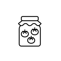 Pickled tomatoes in jar. Food preserves. Pixel perfect, editable stroke vector icon