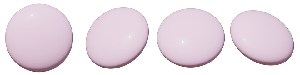 Light pink sugar-coated candies or chocolates in 3D illustration style