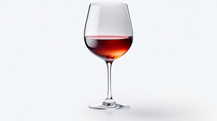 Elegant Presentation of a Wine Glass Filled with Rose Wine Against Clean Backdrop