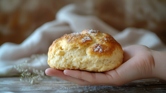 Freshly Baked Scone in Hand