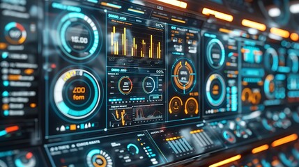 Futuristic e commerce metrics background for dynamic online retail analytics and insights