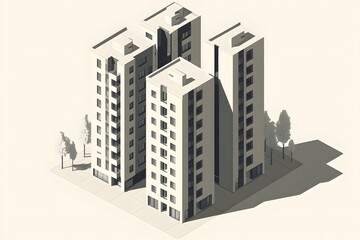 Sleek Skyscrapers in a Modernist Urban Landscape