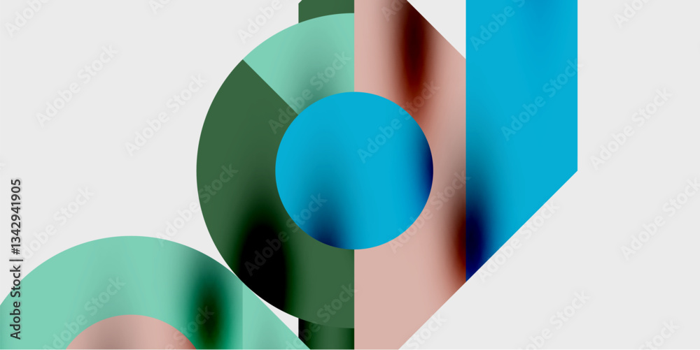 Poster Vibrant abstract background circles with smooth gradients, creating a dynamic and modern design. Ideal for creative, tech, or contemporary-themed projects