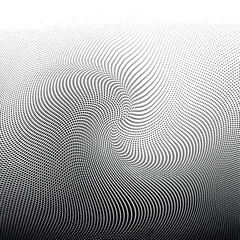 Fototapeta premium Wavy gradient halftone dots pattern texture background. Vector illustration 