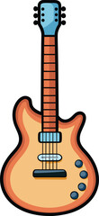 Obraz premium Electric Guitar Vector Illustration, A stylized vector illustration of an electric guitar, ideal for music, design, and instrument-related themes. 