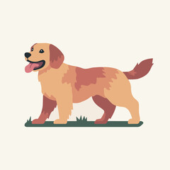 MINIMAL FLAT ILLUSTRATION OF HAPPY DOG