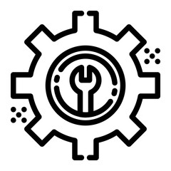 Technical Service Icon in Outline Style. Lineart