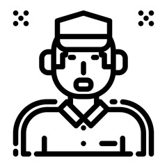 technician man Icon in Outline Style. Line Art