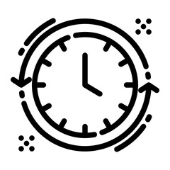 twenty four hours Icon in Outline Style. Line Art