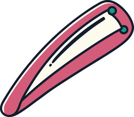 Hair clip vector illustration design, A vector image of a colorful hair clip, ideal for beauty, personal care, and fashion styling concepts.

