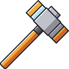 Judge gavel vector illustration design, A vector image of a judge's gavel with a wooden handle and colorful head, symbolizing justice, law, and courtroom decisions.
