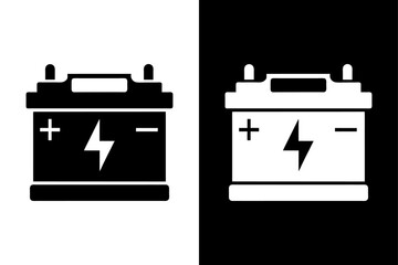 Minimalist Car Battery Silhouette Download Vector Icon.