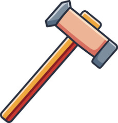 Judge gavel vector illustration design, A vector image of a judge's gavel with a wooden handle and metal heads, symbolizing justice, law, and courtroom decisions.
