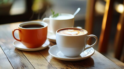 A selection of hot drinks