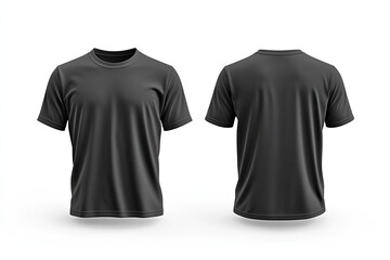 Blank black t-shirt mockup.  Front and back views.  Versatile design