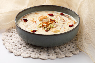 Sheer khurma or sheer khorma is a festival vermicelli pudding prepared by Muslims on Eid ul-Fitr and Eid al-Adha in Pakistan, Afghanistan, India and parts of Central Asia.