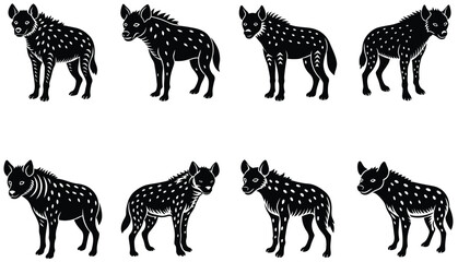 Hyena Vector Shilhouette Bundle Set Collection