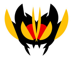 vector illustration of a evil bat gold mask