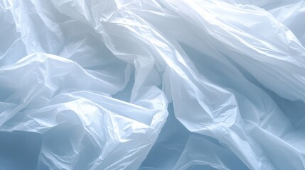 Obraz premium Abstract Background of Crumpled White Plastic Sheets with Light Texture