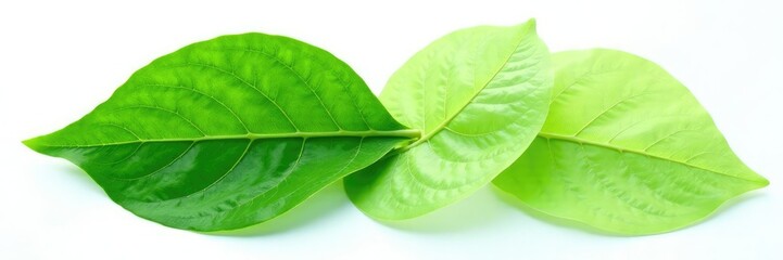 Obraz premium Leafy greens isolated on white background, intricate details visible, leafy, leaf