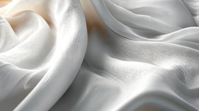 Elegant Draped White Fabric: A Textured Masterpiece